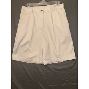 Vintage L.L. Bean Women's Light Khaki Pleated Shorts Sz 12 Golf Casual
